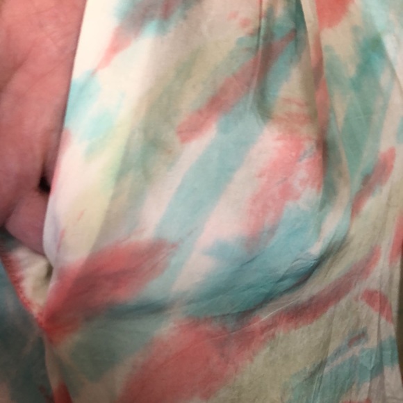 ZADIG & VOLTAIRE size Medium Popover Ethereal TieDye Round Hem Soft VNeck $289 - Picture 12 of 13